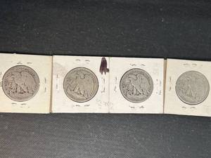 4 US WALKING LIBERTY HALF DOLLARS 1918 1936 1937 1942