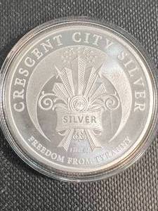 1 TROY OZ .999 FINE SILVER CRESCENT CITY ROUND IN AIRTITE