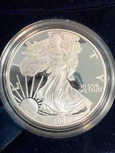2005 PROOF AMERICAN SILVER EAGLE IN ORIGINAL MINT PACKAGING