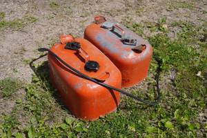 lot 51G image: 2 Metal Boat Gas Tanks