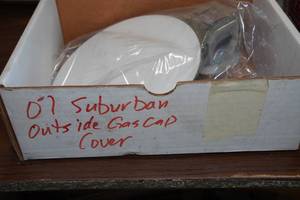lot 204 image: 07 Suburban White Outside Gas Cap Cover and Black Outside Door Handles
