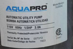 lot 267A image: Aquapro Automatic Utility Pump