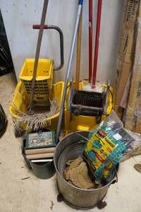 lot 221 image: Assorted Mops and Buckets