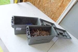 lot 227 image: 2 Fleet Farm Ammo Boxes with Nails