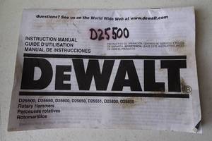 lot 10E image: DeWalt Rotary Hammer Model D25500 with Bits