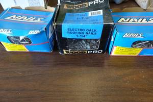 lot 110 image: 3 Partial Boxes of Galvanized Nails 1.5 with Rubber Washers & 1.25