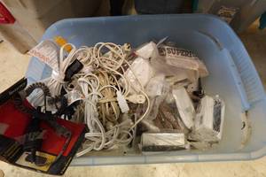 lot 59 image: Large Assortment of Electrical -Light Switches, Extension Cords, Outlet Covers