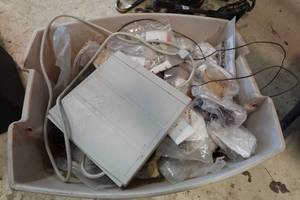 lot 58 image: Large Assortment of Electrical -Light Switches, Outlet Covers, AOL Surge Protector