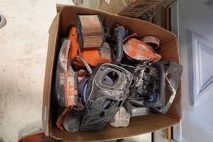 lot 129 image: Assorted Husqvarna Gas Concrete Saw Parts
