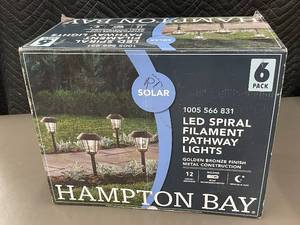lot 5 image: Hampton Bay LED Spiral Filament Pathway Lights 6-Pack