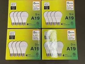 lot 34 image: Master LED Light Bulbs A19 9W 800lm, 4-Pack, Non-dimmable - Lot of 4