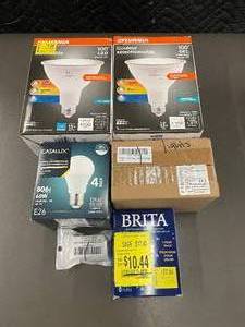 lot 76 image: Assorted LED Light Bulbs and Brita Filters Lot