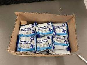 lot 97 image: Case of 24 Packs of Antibacterial Hand Wipes - 20 Wipes per Pack