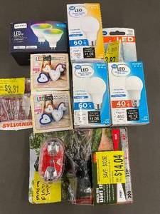 lot 161 image: Assorted LED Light Bulbs and Nightlights Lot