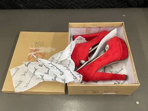lot 168 image: Bonniebel Red High Heel Shoes, Size 6