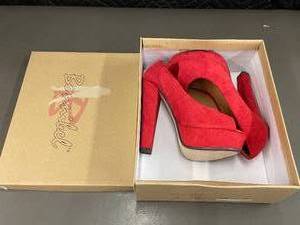 lot 169 image: Red Bonnibel High Heel Shoes - Size 5.5