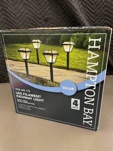 lot 202 image: Hampton Bay LED Filament Pathway Light (4-Pack, Solar)