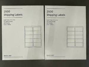 lot 219 image: 2 Packs of Baseline 2500 Shipping Labels 2x4 White