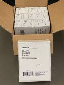 lot 223 image: Bulk Lot of 25,000 Baseline Standard Staples