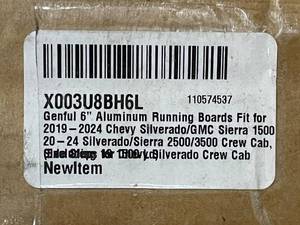lot 256 image: Genful 6 Aluminum Running Boards for 2019-2024 Chevy SilveradoGMC Sierra