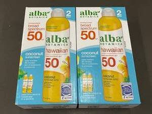 lot 71 image: Alba Botanica Hawaiian Coconut Sunscreen Spray SPF 50, 2 Pack