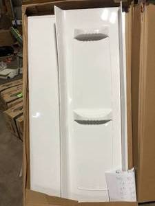 lot 5 image: Delta Pro-Series 60 in. W x 57 in. H Five Piece Glue Up Tub Surrounds in High Gloss White Customer return review pictures