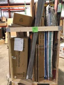 lot 8 image: Pallets with Assorted Furniture, Shelving and More no inspected units various conditions