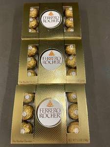 Lot of 3 Ferrero Rocher Fine Hazelnut Chocolates 5.3 oz (150g)