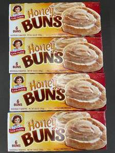 AS 4 - Lot of 4 Little Debbie Honey Buns - 6 Buns Each