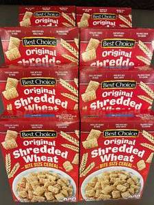 Lot of 8 Best Choice Original Shredded Wheat Bite Size Cereal