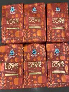 Lot of 6 Caribou Coffee Pumpkin Love Ground Coffee 11 oz Bags