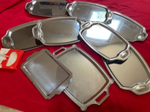 lot 51 image: Stainless Serving Trays for Entertaining