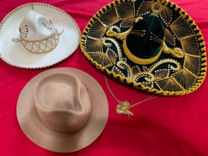 lot 3 image: Pigalle Sombrero, Wormser Hatter from Milan, and another