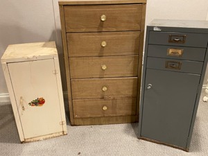 lot 92 image: Variety of Vintage Metal Cabinets