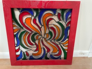 lot 16 image: Stained Glass In Frame