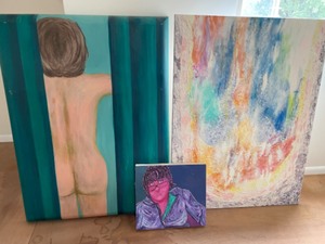 lot 31 image: Large Artwork or Canvases