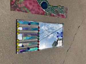 lot 37 image: Stain Glass Pieces