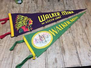 lot 31 image: 2 Vintage Walker Minn. Felt Pennants