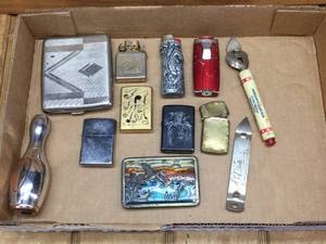 lot 45 image: Vintage Lighters - Zippo - Openers - Belt Buckle