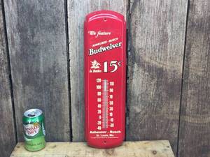 lot 67 image: 2001 Budweiser Commemorative Metal Thermometer