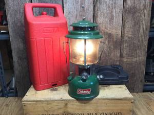 lot 73 image: Vintage Coleman 220K White Gas Lantern with Case - Works