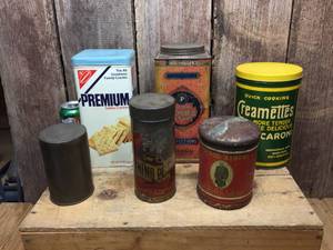lot 118 image: Vintage Kitchen Tins Including KC Baking Powder