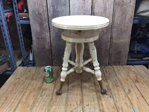 lot 119 image: Antique Swivel Piano Stool - Ball & Claw Foot