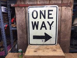 lot 161 image: ONE WAY Metal Sign - 18 x 24
