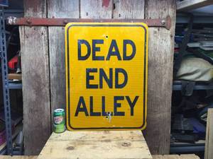 lot 165 image: DEAD END ALLEY Reflective Metal Sign - 18 x  24