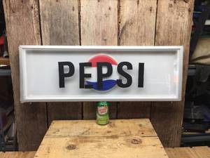lot 166 image: PEPSI 3D MarqueeCooler Sign - 30 x 10 12