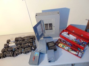 Mixed Lot of Electrical Accessories, Panel and Breakers