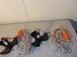 2 Piece Lot of Boat Anchors with Rope