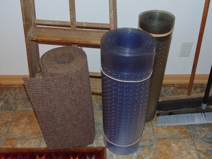 Mixed Lot with Stepladder, Brooms and Runners
