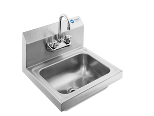 GRIDMANN 17 in. Stainless Steel 18-Gauge Wall Mount 1-Compartment Commercial Kitchen Hand Sink with Faucet